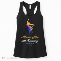 Praise Him With Dancing Christian Worship Dancer Girl Women's Tank Top thumb 0