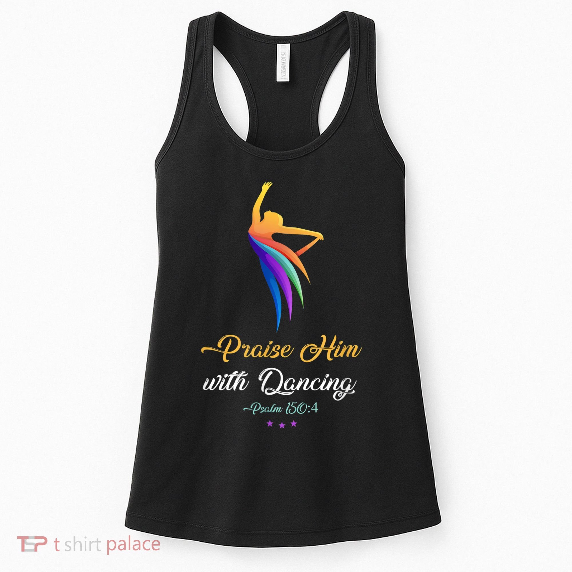 Praise Him With Dancing Christian Worship Dancer Girl Women's Tank Top