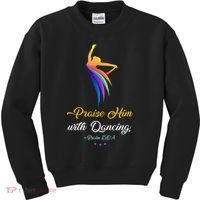 Praise Him With Dancing Christian Worship Dancer Girl Kids Sweatshirt thumb 0