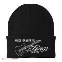 Praise Him With The Strings Christian Guitar God Worship Beanie thumb 0
