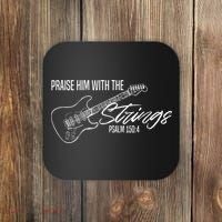 Praise Him With The Strings Christian Guitar God Worship Coaster thumb 0