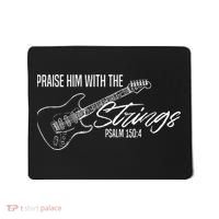 Praise Him With The Strings Christian Guitar God Worship Mousepad thumb 0