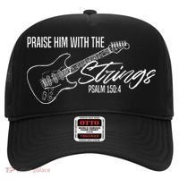 Praise Him With The Strings Christian Guitar God Worship Hat thumb 0
