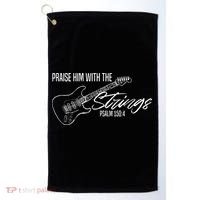 Praise Him With The Strings Christian Guitar God Worship Golf Towel thumb 0