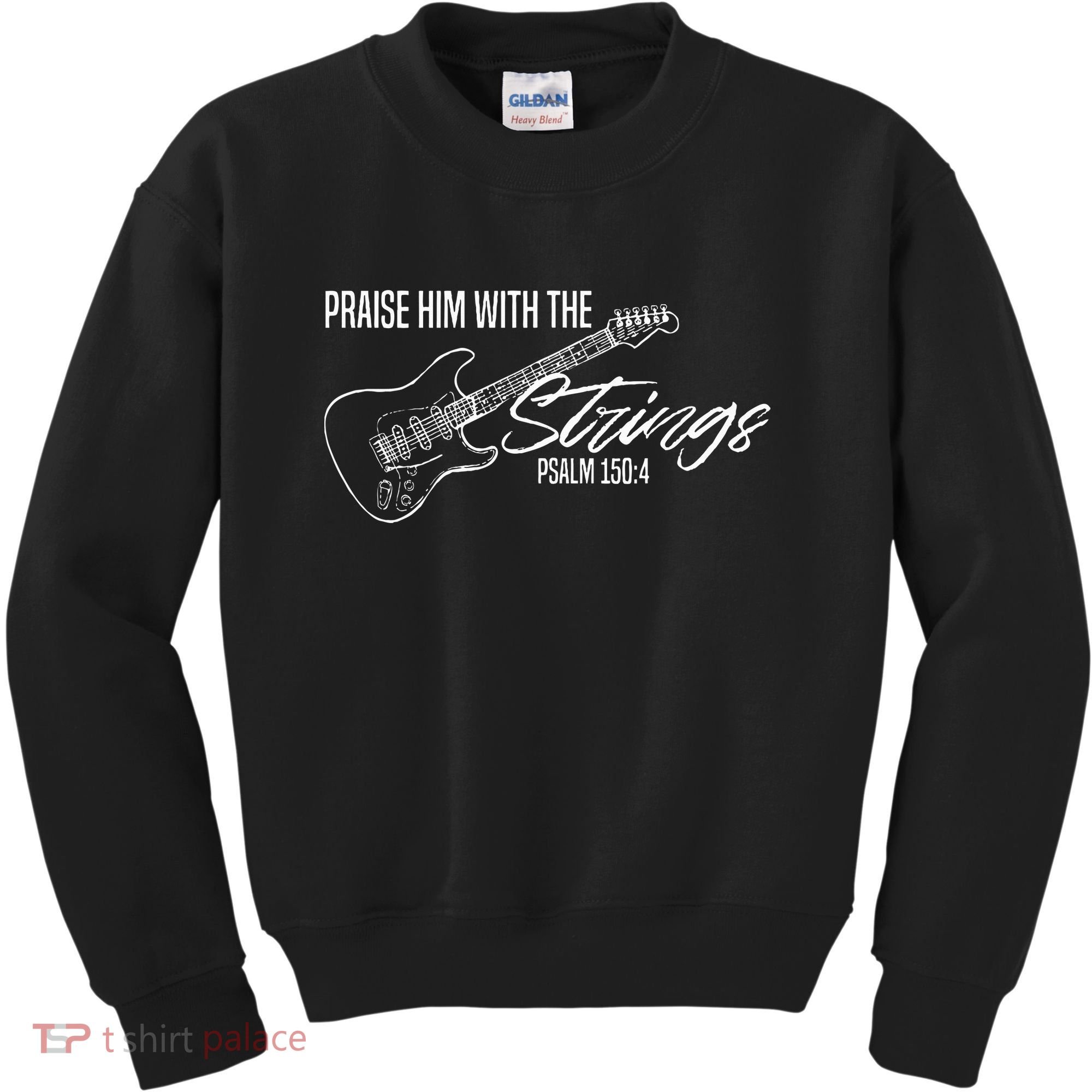 Praise Him With The Strings Christian Guitar God Worship Kids Sweatshirt