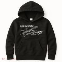 Praise Him With The Strings Christian Guitar God Worship Kids Hoodie thumb 0