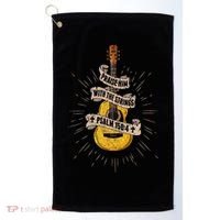 Praise Him With The Strings Jesus Acoustic Guitar Christian Golf Towel thumb 0