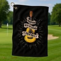 Praise Him With The Strings Jesus Acoustic Guitar Christian Golf Towel thumb 1