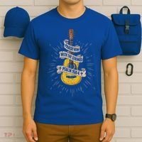 Praise Him With The Strings Jesus Acoustic Guitar Christian T-Shirt thumb 6