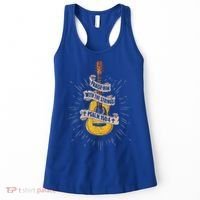 Praise Him With The Strings Jesus Acoustic Guitar Christian Women's Tank Top thumb 0