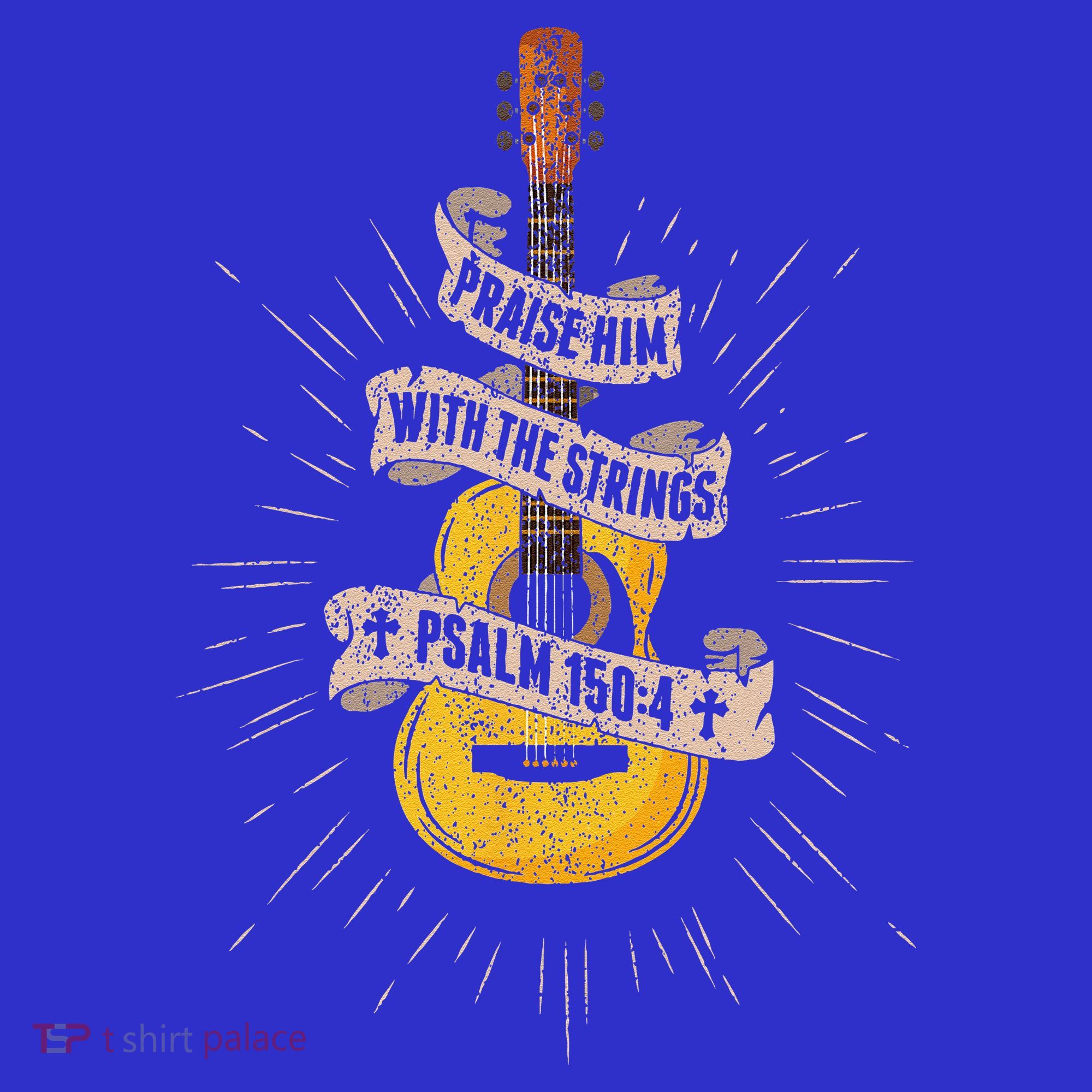 Praise Him With The Strings Jesus Acoustic Guitar Christian Women's Tank Top