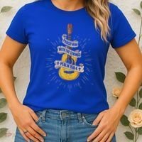 Praise Him With The Strings Jesus Acoustic Guitar Christian Women's T-Shirt thumb 2