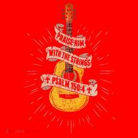 Praise Him With The Strings Jesus Acoustic Guitar Christian Santa Hat thumb 1