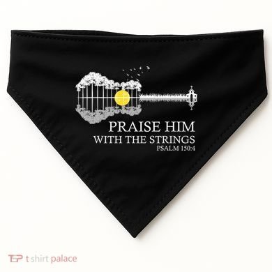Praise Him With The Strings Christian Guitar Player USA-Made Doggie Bandana