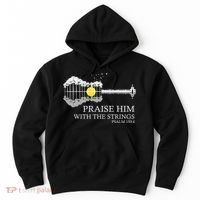 Praise Him With The Strings Christian Guitar Player Hoodie thumb 0