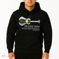 Praise Him With The Strings Christian Guitar Player Hoodie thumb 2