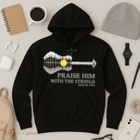 Praise Him With The Strings Christian Guitar Player Hoodie thumb 3