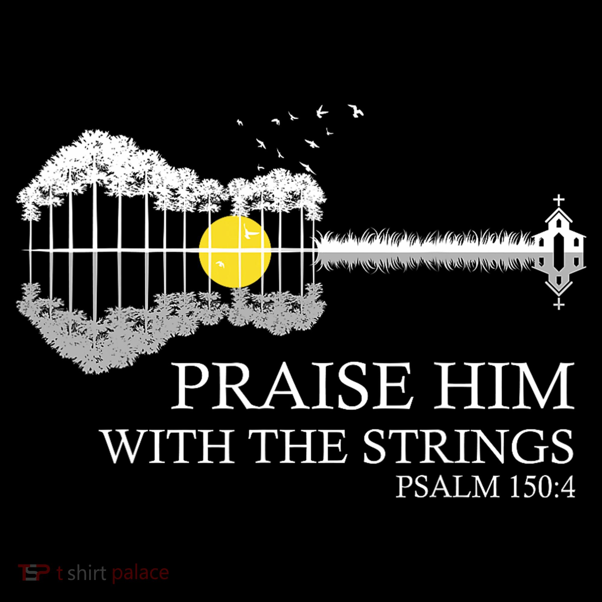 Praise Him With The Strings Christian Guitar Player Hoodie