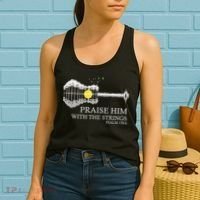 Praise Him With The Strings Christian Guitar Player Women's Tank Top thumb 2