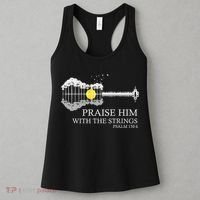 Praise Him With The Strings Christian Guitar Player Women's Tank Top thumb 3