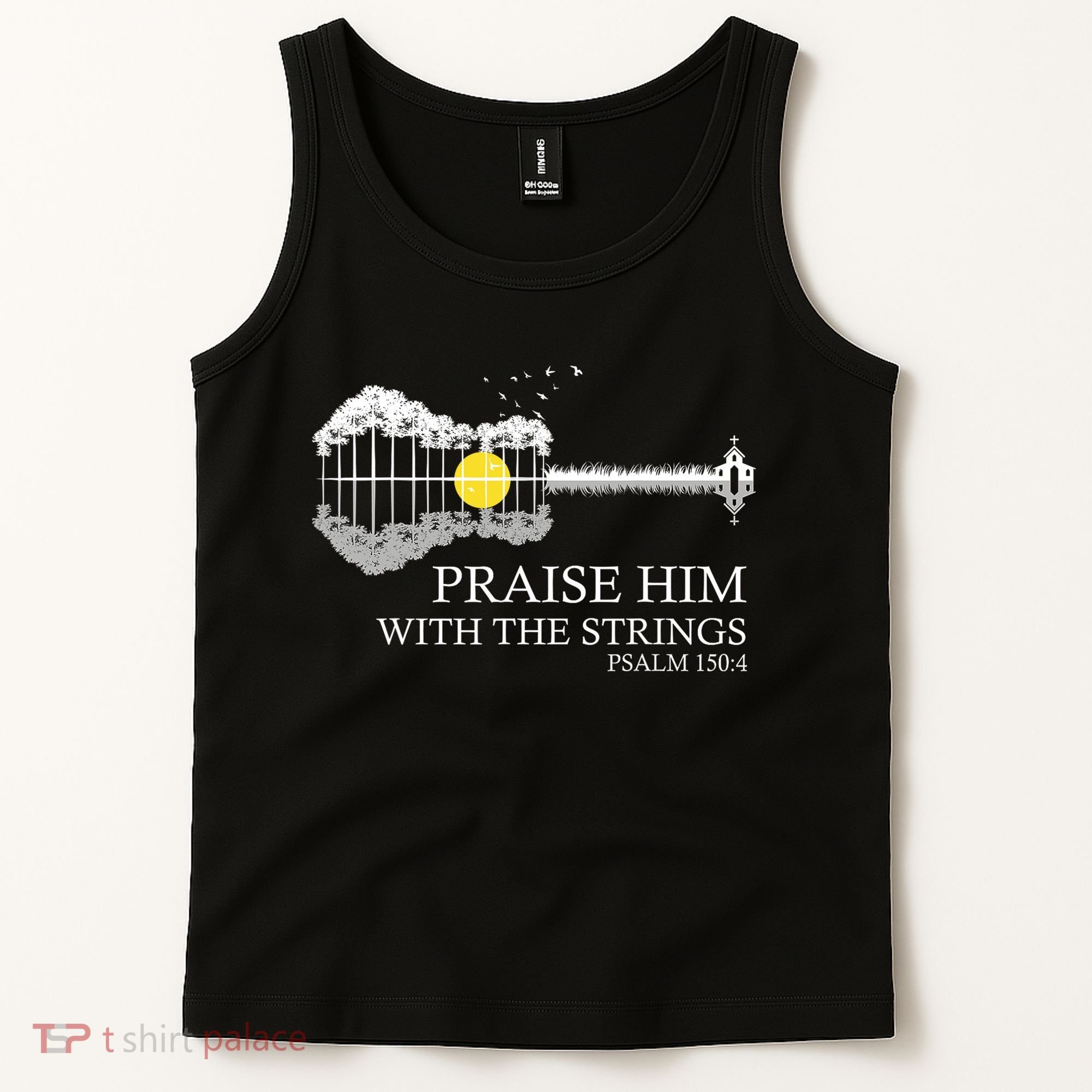 Praise Him With The Strings Christian Guitar Player Tank Top