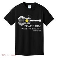 Praise Him With The Strings Christian Guitar Player Kids T-Shirt thumb 0