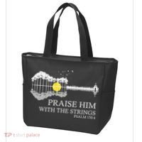 Praise Him With The Strings Christian Guitar Player Tote Bag thumb 3