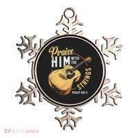Praise Him With The Strings Bible Psalm Christian Guitar Ornament thumb 0