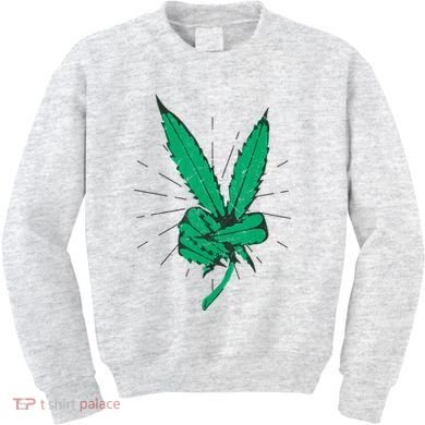 Peace Hand Weed Cool Marijuana Leaf Peace Sign Kids Sweatshirt