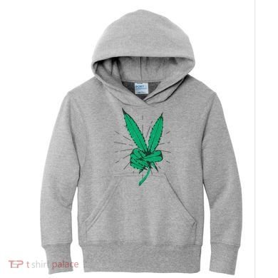 Peace Hand Weed Cool Marijuana Leaf Peace Sign Kids Hoodie
