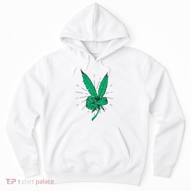 Peace Hand Weed Cool Marijuana Leaf Peace Sign Hoodie