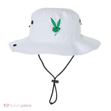 Peace Hand Weed Cool Marijuana Leaf Peace Sign Bucket Hat