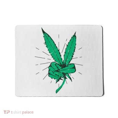 Peace Hand Weed Cool Marijuana Leaf Peace Sign Mousepad