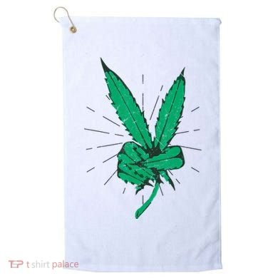 Peace Hand Weed Cool Marijuana Leaf Peace Sign Golf Towel