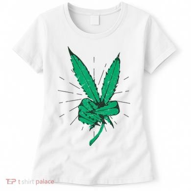 Peace Hand Weed Cool Marijuana Leaf Peace Sign Women's T-Shirt