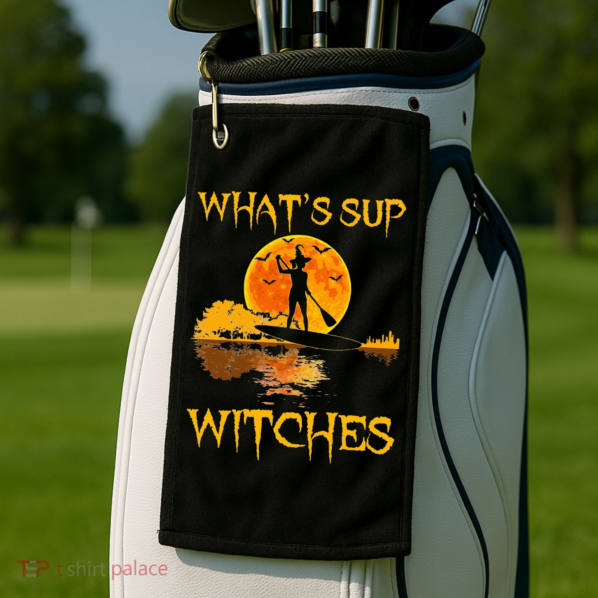 PADDLEBOARD Halloween What's Sup Witches Sup Funny Golf Towel