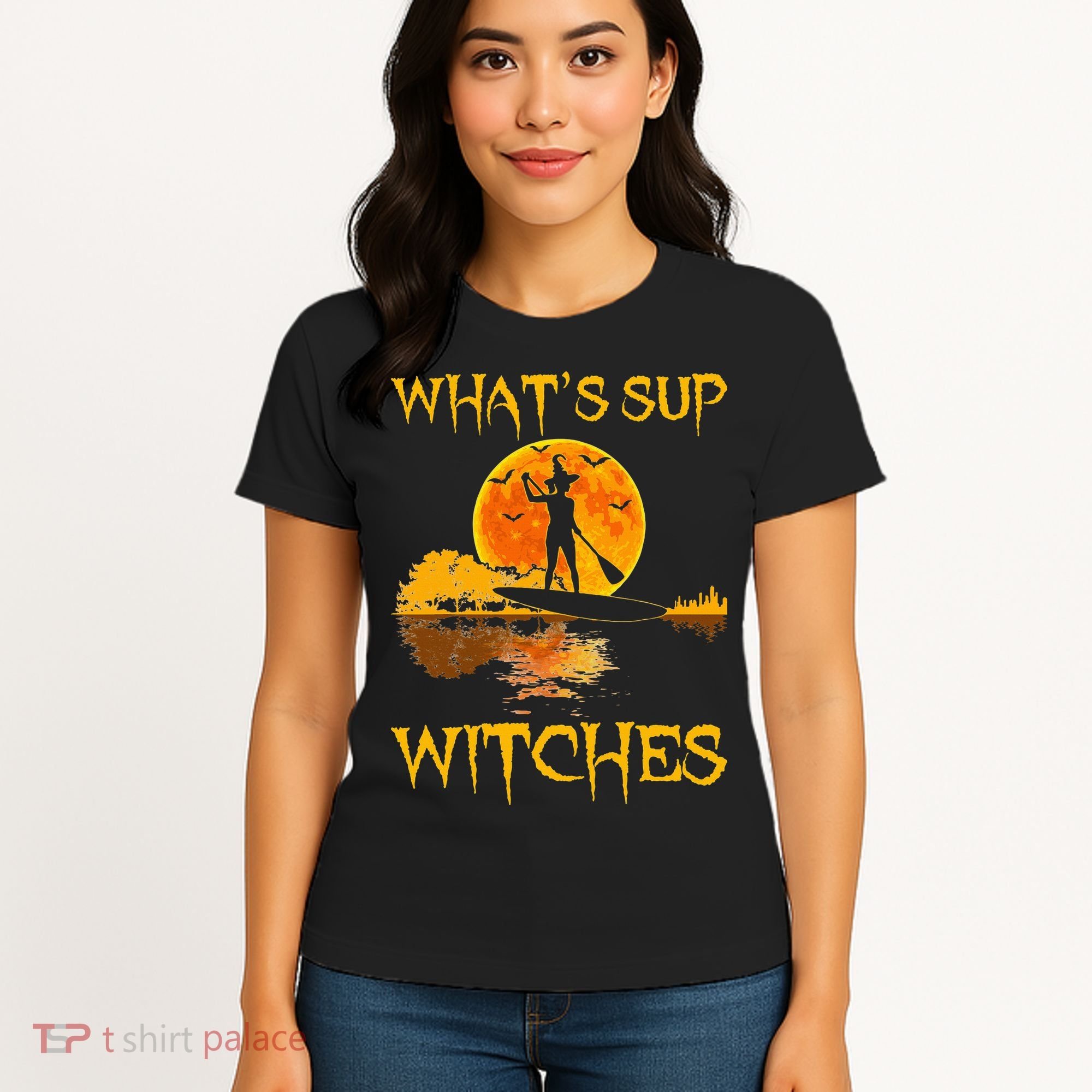 PADDLEBOARD Halloween What's Sup Witches Sup Funny Women's T-Shirt