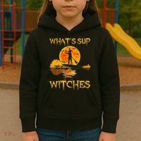 PADDLEBOARD Halloween What's Sup Witches Sup Funny Kids Hoodie thumb 3