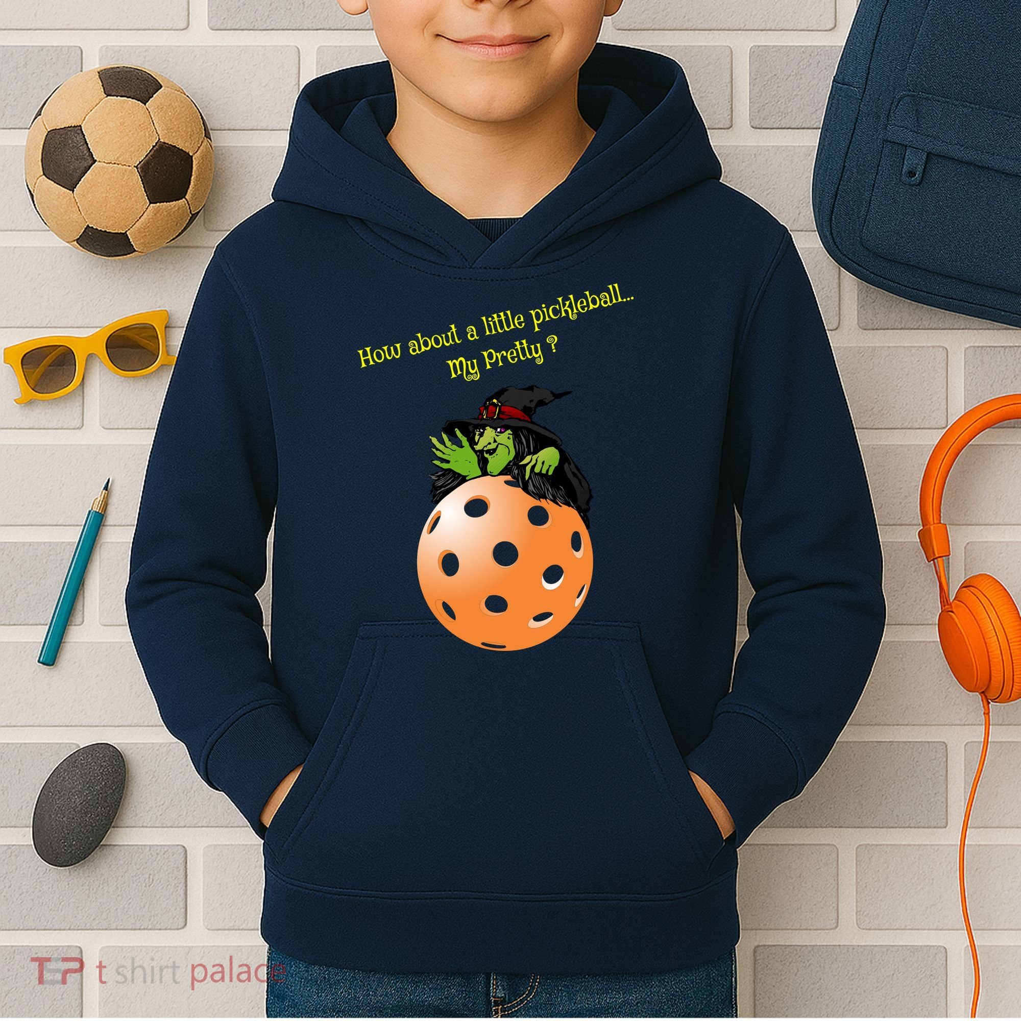 Pickleball Halloween Witch | Fun Pickleball | Great Pickleball Kids Hoodie