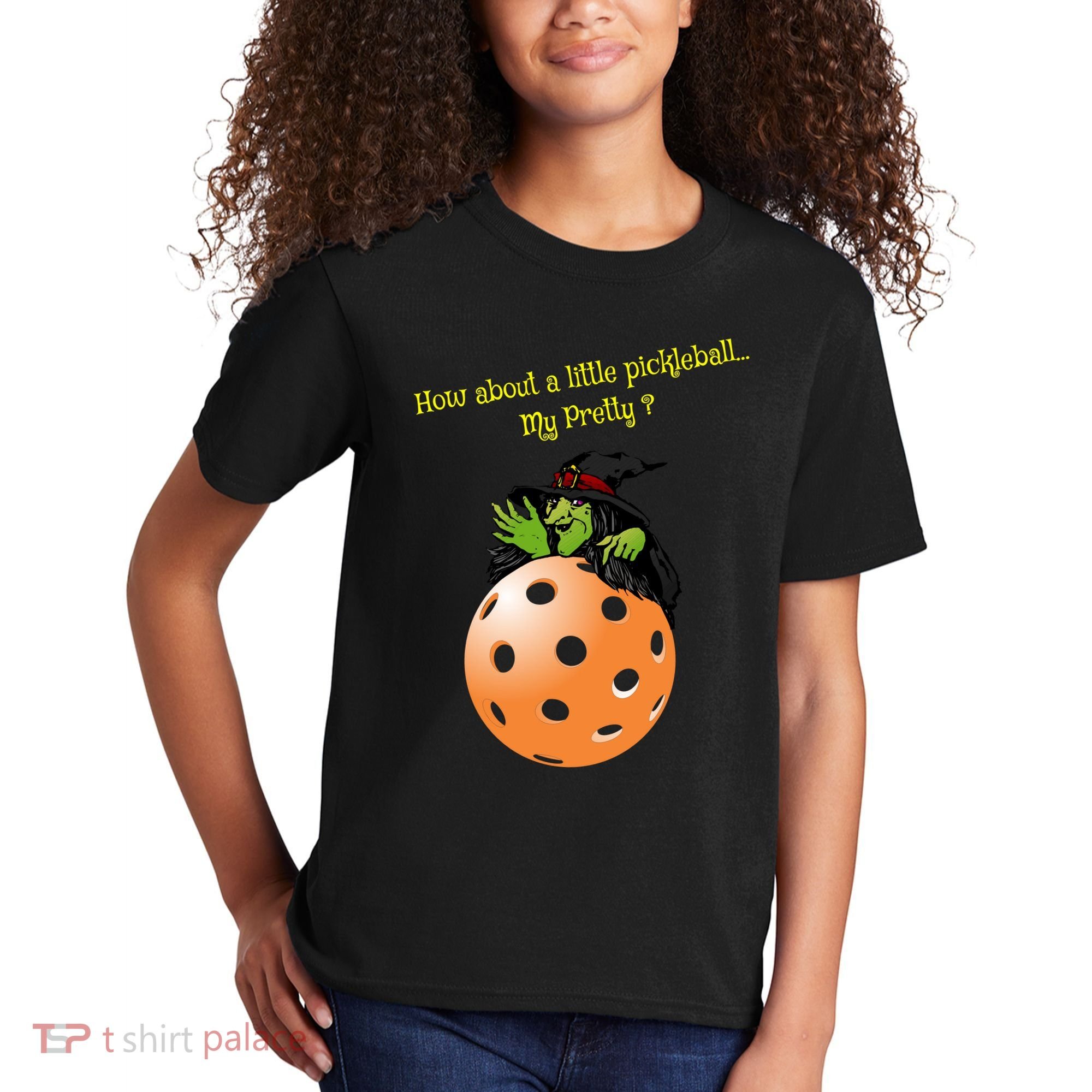 Pickleball Halloween Witch | Fun Pickleball | Great Pickleball Kids T-Shirt
