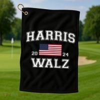 President Harris Walz 2024 Kamala Harris Tim Walz Vote Golf Towel thumb 1
