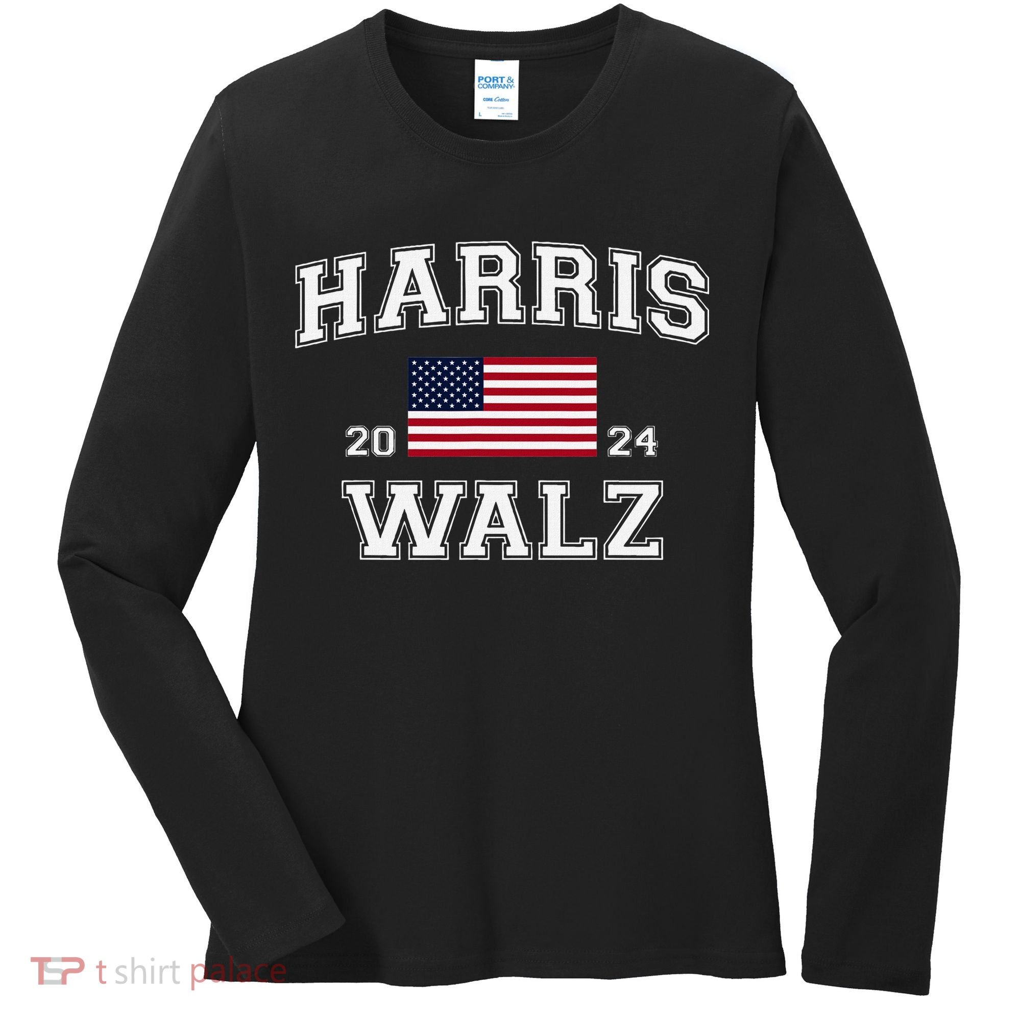 President Harris Walz 2024 Kamala Harris Tim Walz Vote Women's Long Sleeve Shirt