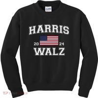 President Harris Walz 2024 Kamala Harris Tim Walz Vote Kids Sweatshirt thumb 0