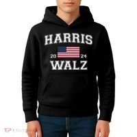 President Harris Walz 2024 Kamala Harris Tim Walz Vote Kids Hoodie thumb 4