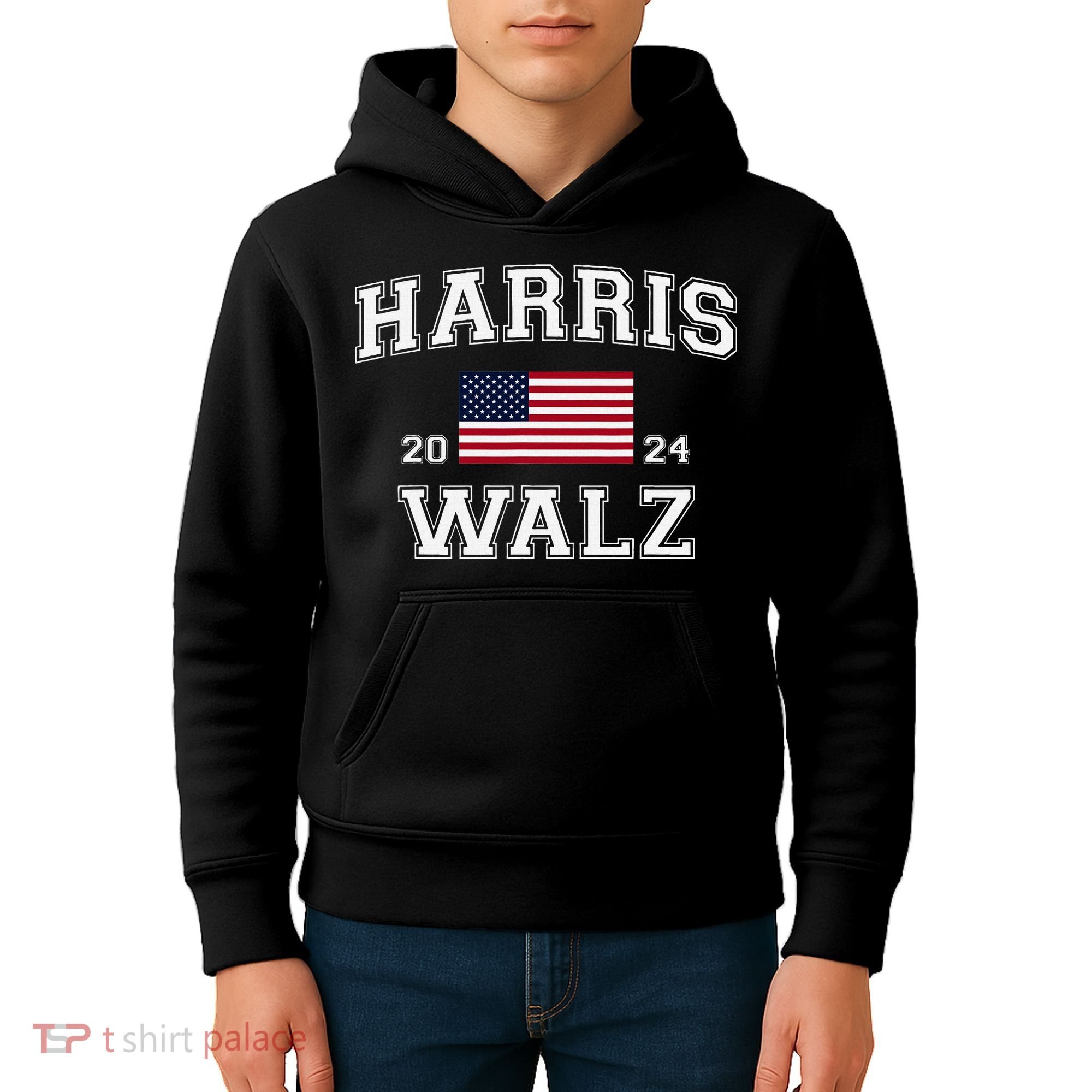 President Harris Walz 2024 Kamala Harris Tim Walz Vote Kids Hoodie
