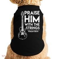 Praise Him With The Strings Guitar Christian Guitarist Guitar Player Doggie Tank thumb 0