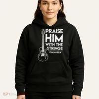 Praise Him With The Strings Guitar Christian Guitarist Guitar Player Hoodie thumb 5
