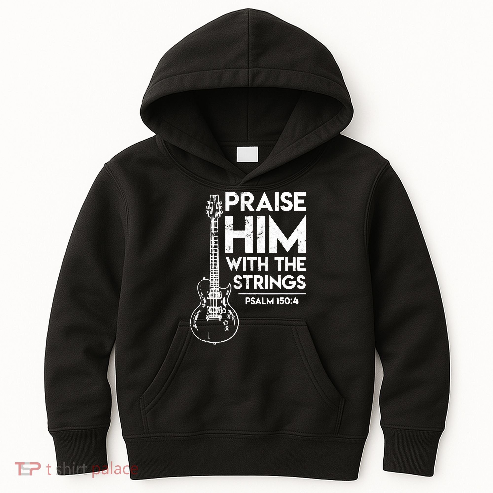 Praise Him With The Strings Guitar Christian Guitarist Guitar Player Kids Hoodie