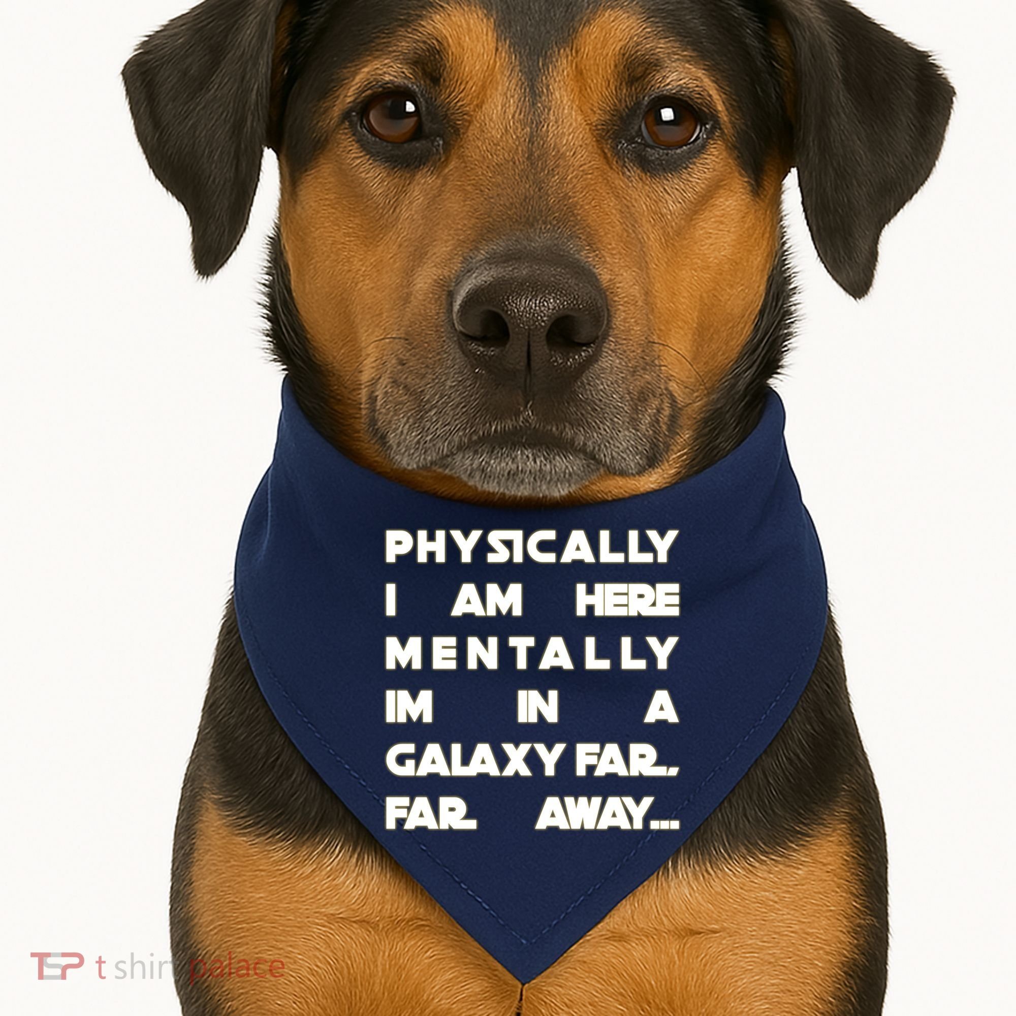 Physically I Am here Mentally I'm In A Galaxy Far Away USA-Made Doggie Bandana