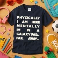 Physically I Am here Mentally I'm In A Galaxy Far Away Kids T-Shirt thumb 3
